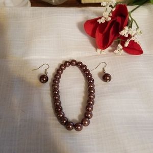 Hand made bracelet and earring set